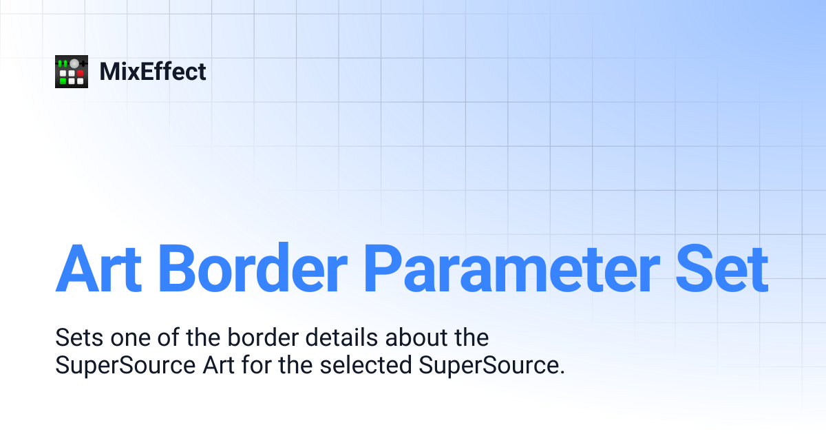 Art Border Parameter Set | MixEffect
